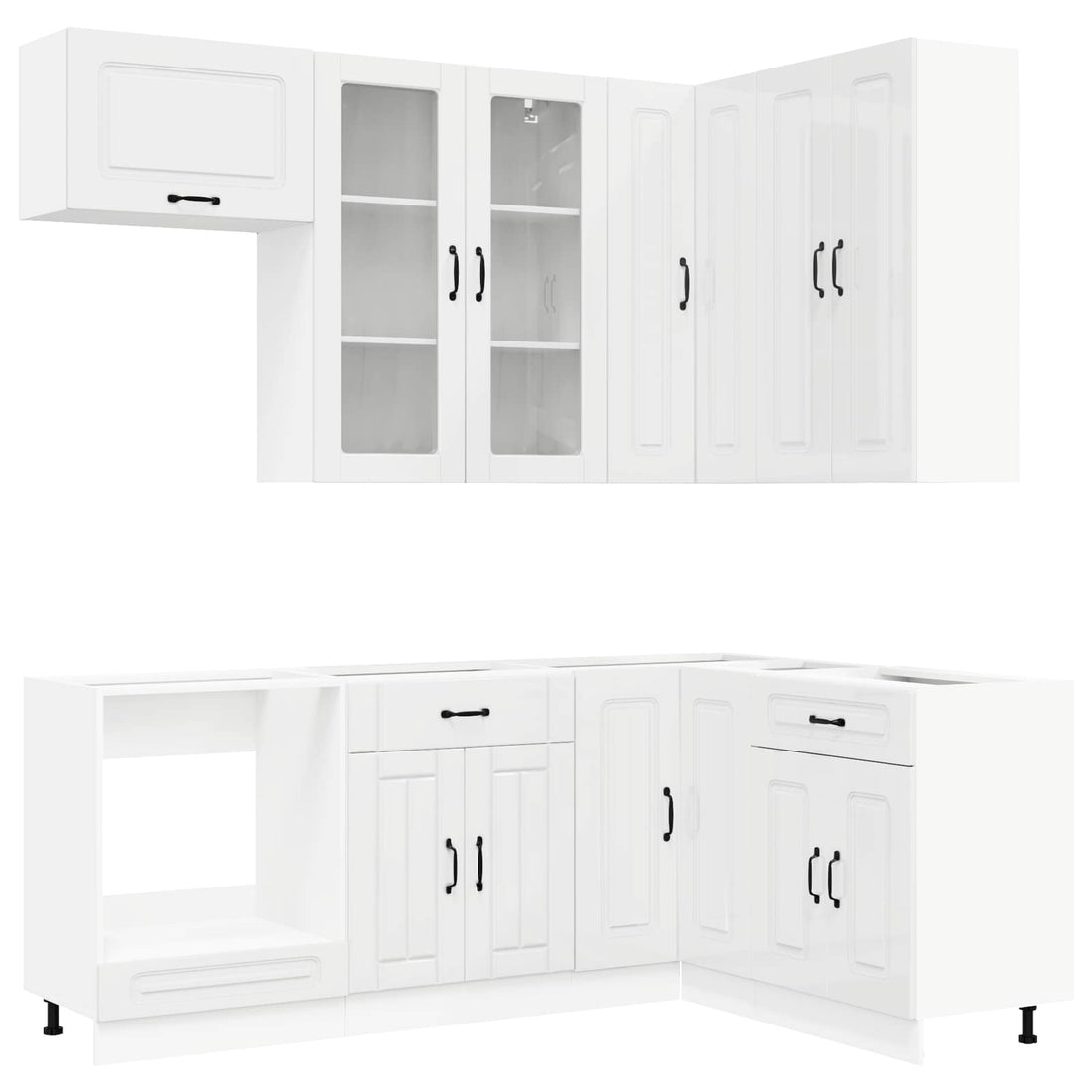 vidaXL Unidad de cocina KALMAR 8 uds. Blanco Brillante