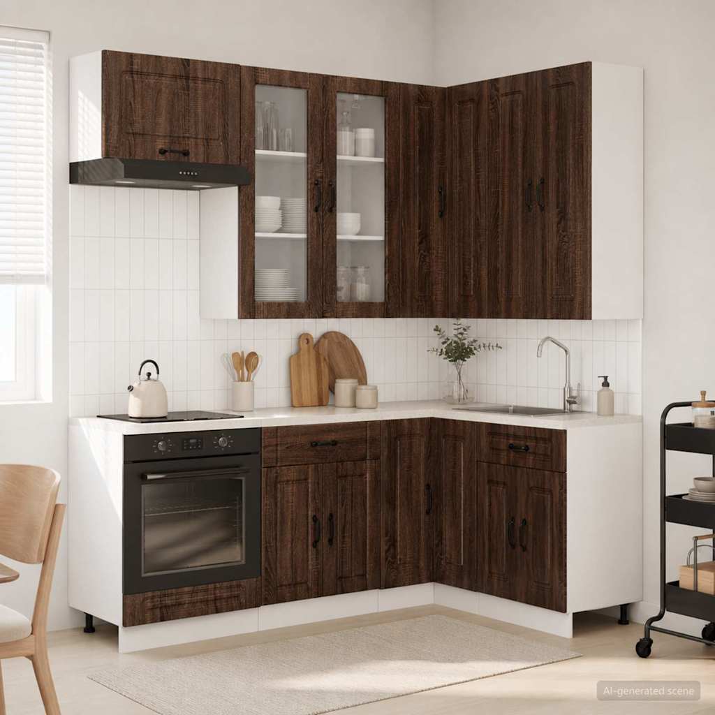 vidaXL Unidad de cocina KALMAR 8 uds. Marrón Roble