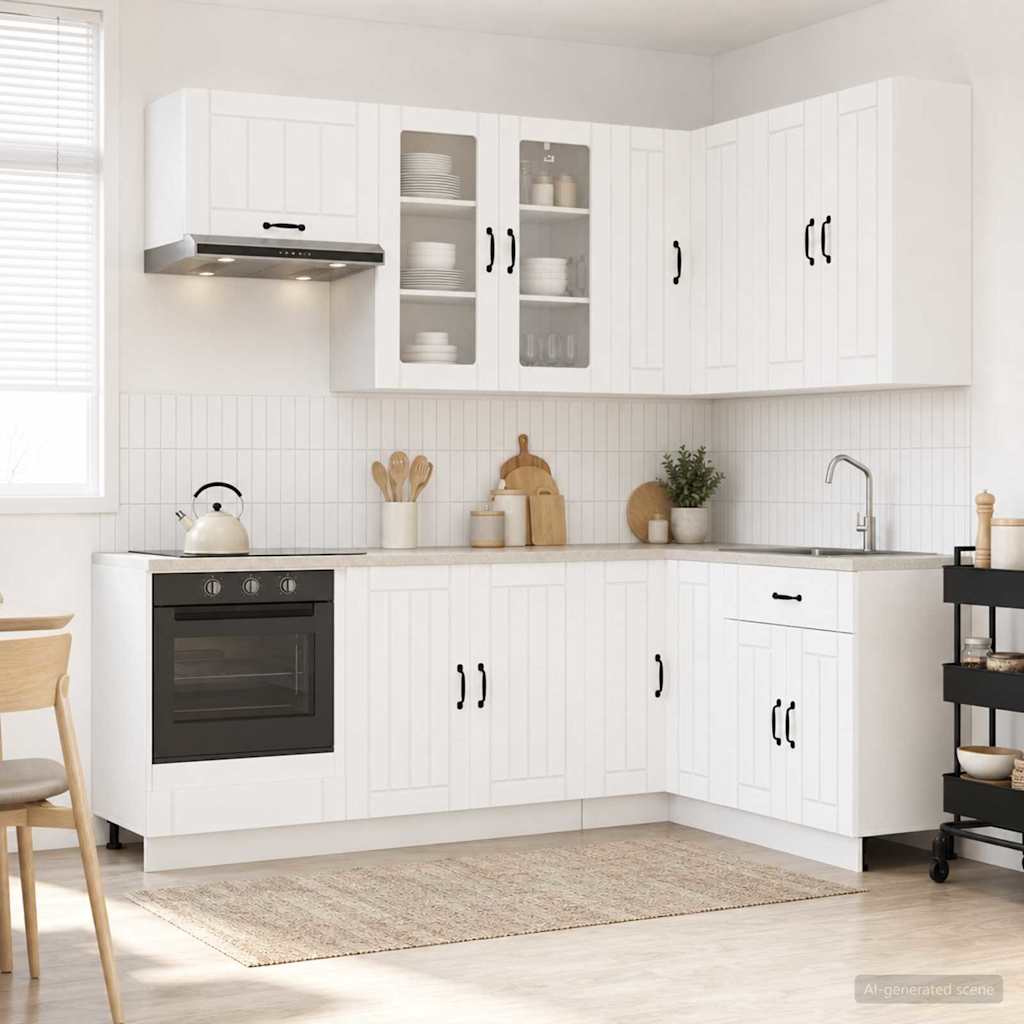 vidaXL Unidad de cocina LUCCA 8 uds. Blanco Madera de ingeniería