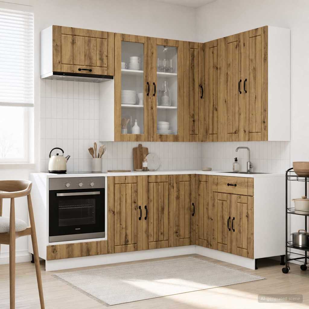 vidaXL Unidad de cocina LUCCA 8 uds. Roble artisan