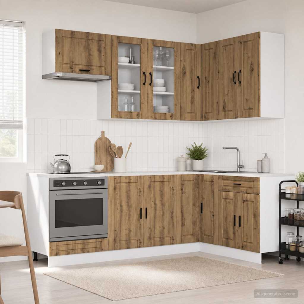 vidaXL Unidad de cocina PORTO 8 uds. Roble artisan