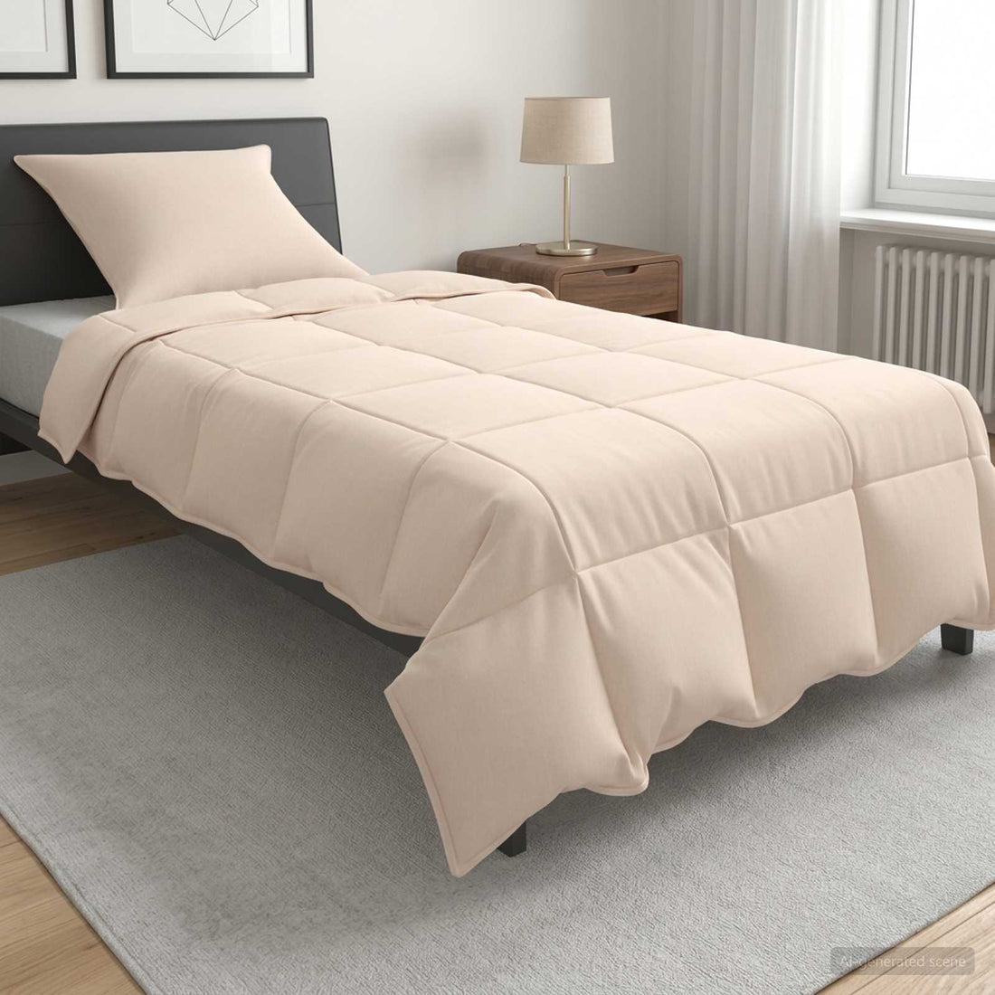 vidaXL Juego de Edredón 2 uds. 137 x 200 cm Todas las estaciones Beige