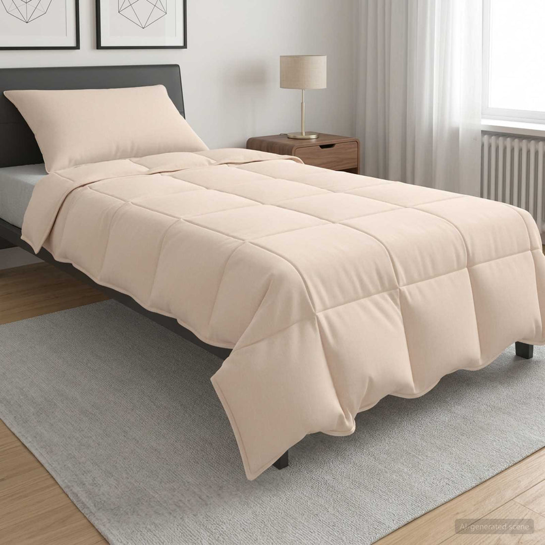 vidaXL Juego de Edredón 2 uds. 137 x 200 cm Invierno 350 gsm Beige