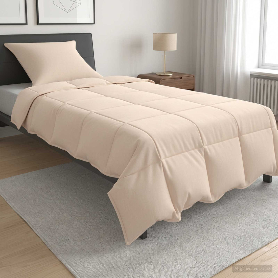 vidaXL Juego de Edredón 2 uds. 137 x 200 cm Invierno 350 gsm Beige