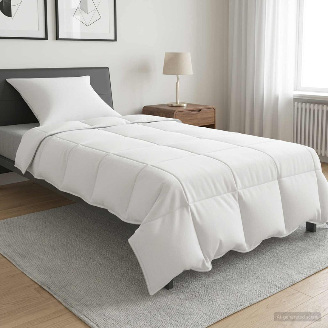 vidaXL Juego de Edredón 2 uds. 137 x 200 cm Invierno Bambú Blanco