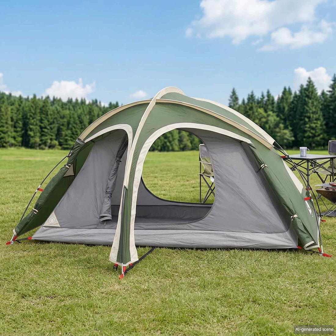 vidaXL Tienda de trekking con faldón resistente al agua 2 persona