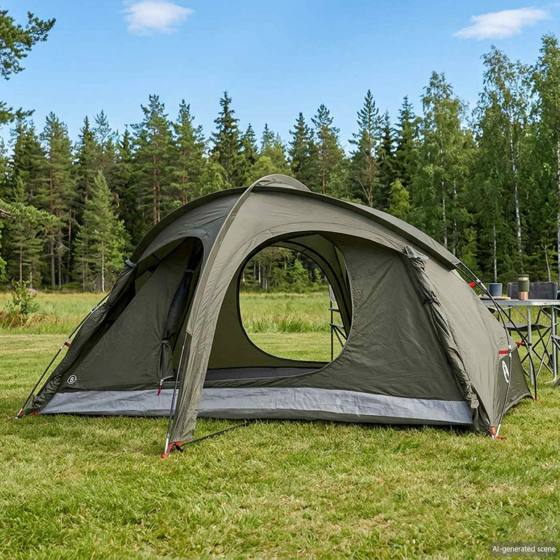 vidaXL Tienda de trekking con faldón resistente al agua 2 persona