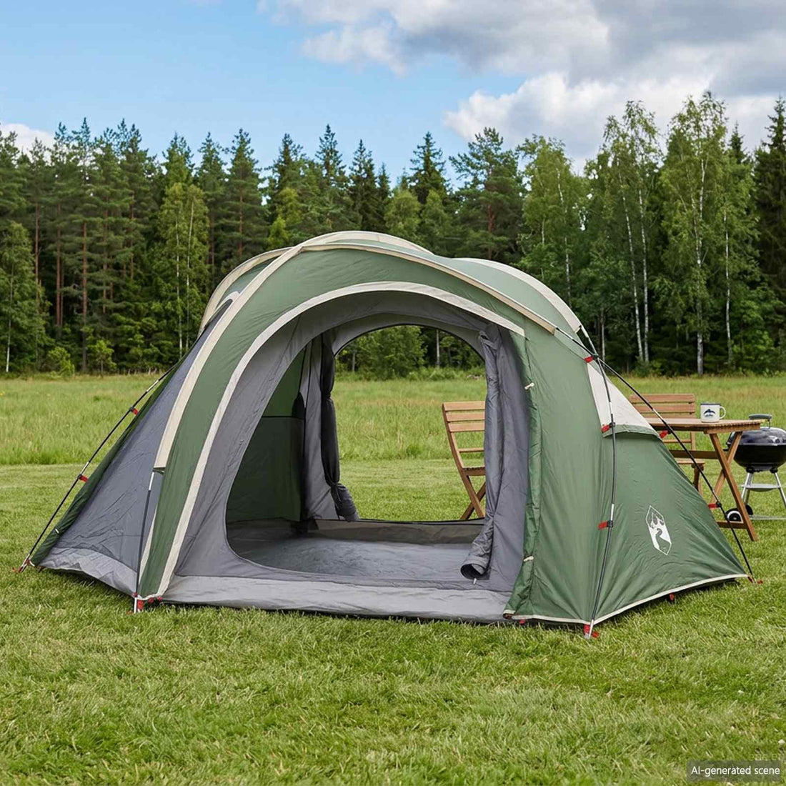 vidaXL Tienda de trekking con faldón resistente al agua 3 persona