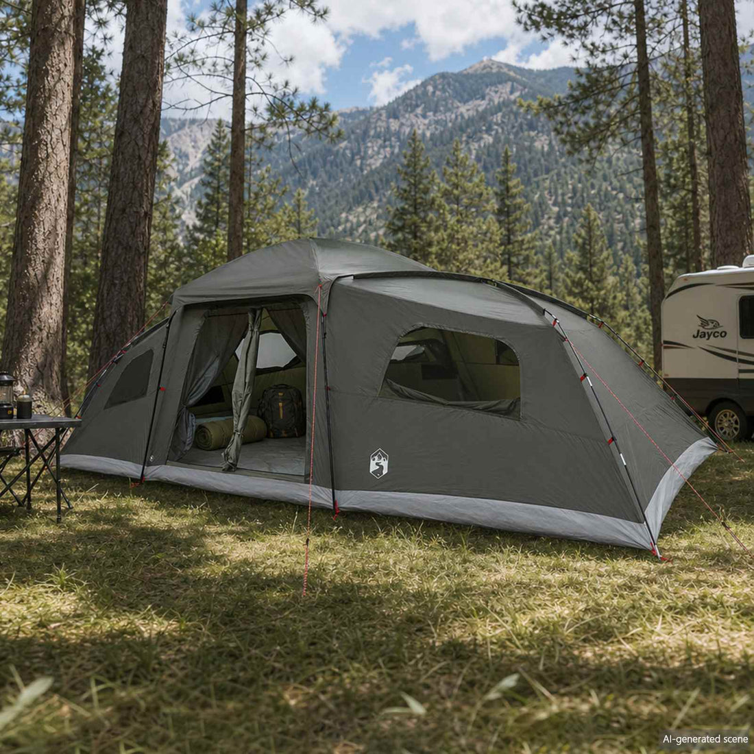 vidaXL Tienda Familiar con cubierta impermeable 18 personas