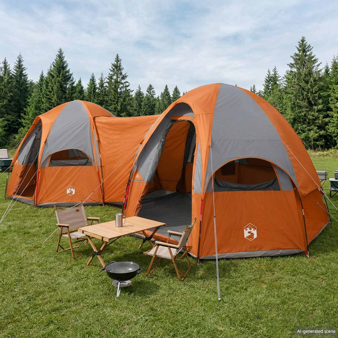 vidaXL Tienda Familiar con cubierta impermeable 14 personas