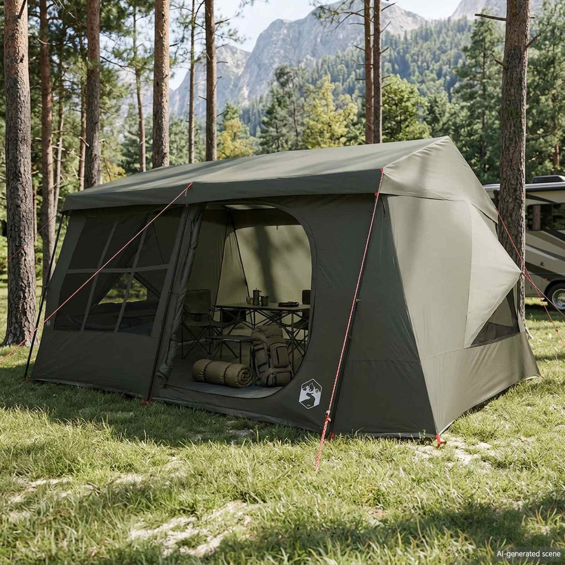 vidaXL Tienda Familiar con cubierta impermeable 9 persona