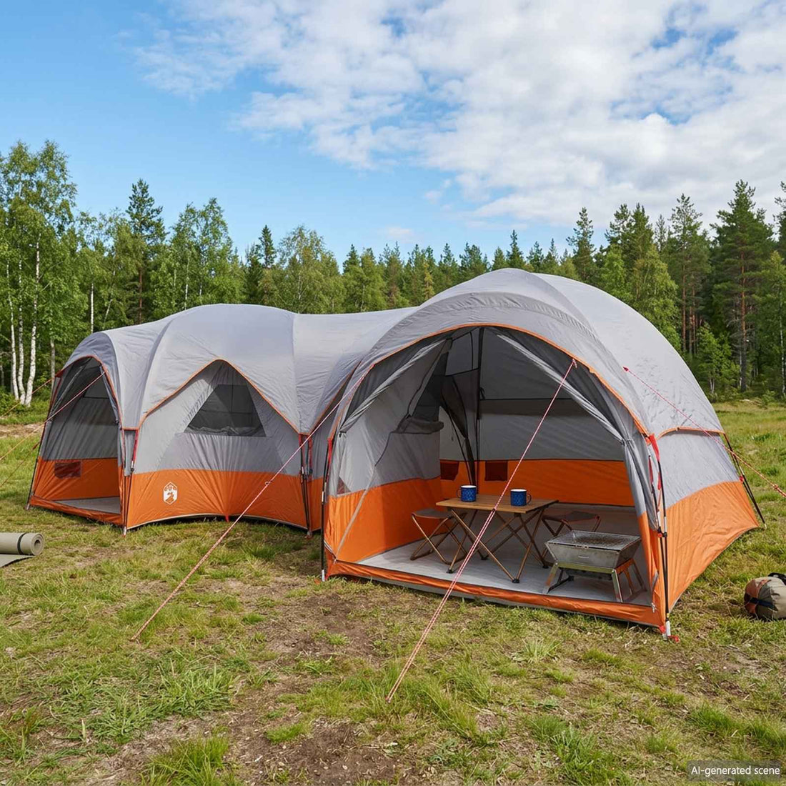 vidaXL Tienda Familiar con cubierta impermeable 5 personas
