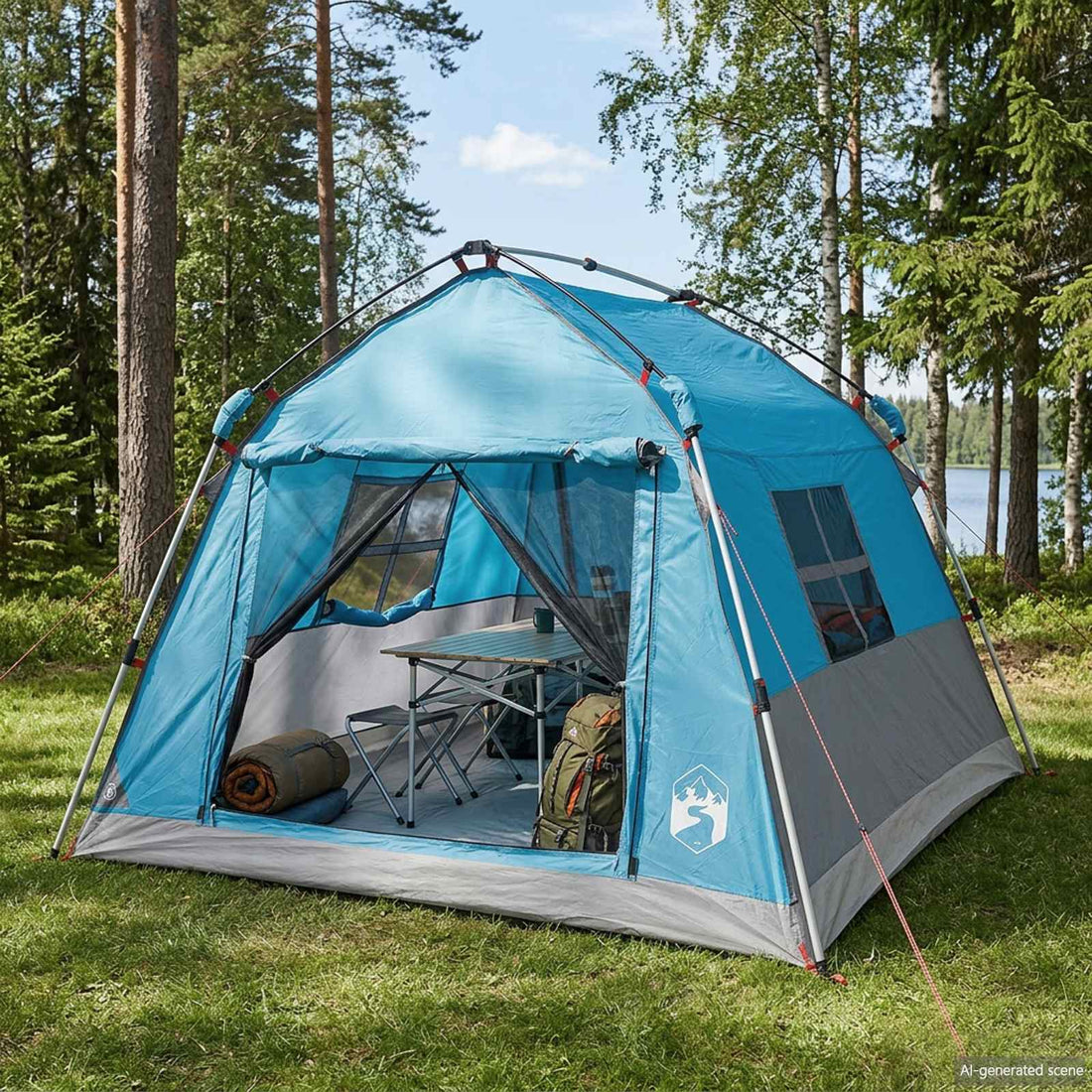 vidaXL Carpa instantánea resistente al agua 2 persona Azul