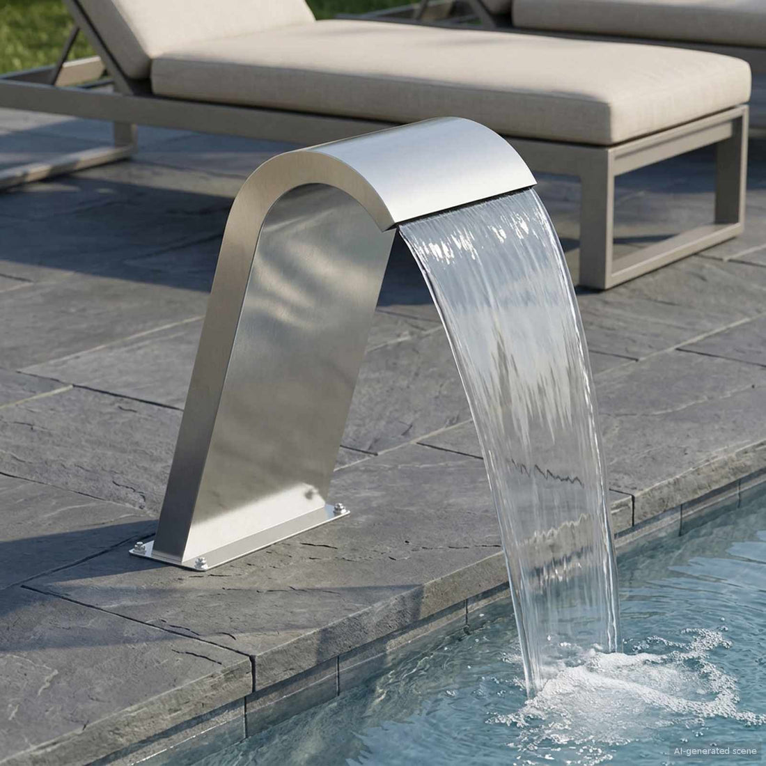 vidaXL Fuente de Piscina Plateado 47 x 31 x 60 cm Acero inoxidable