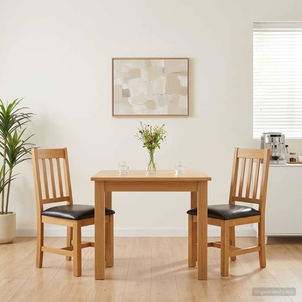 vidaXL Silla de comedor VENLO 2 uds. Madera de Roble Sólido Negro