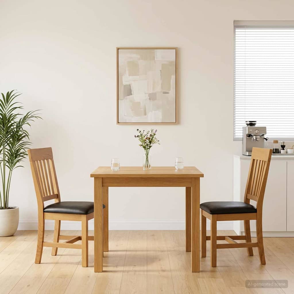 vidaXL Silla de comedor 2 uds. Madera de Roble Sólido Negro
