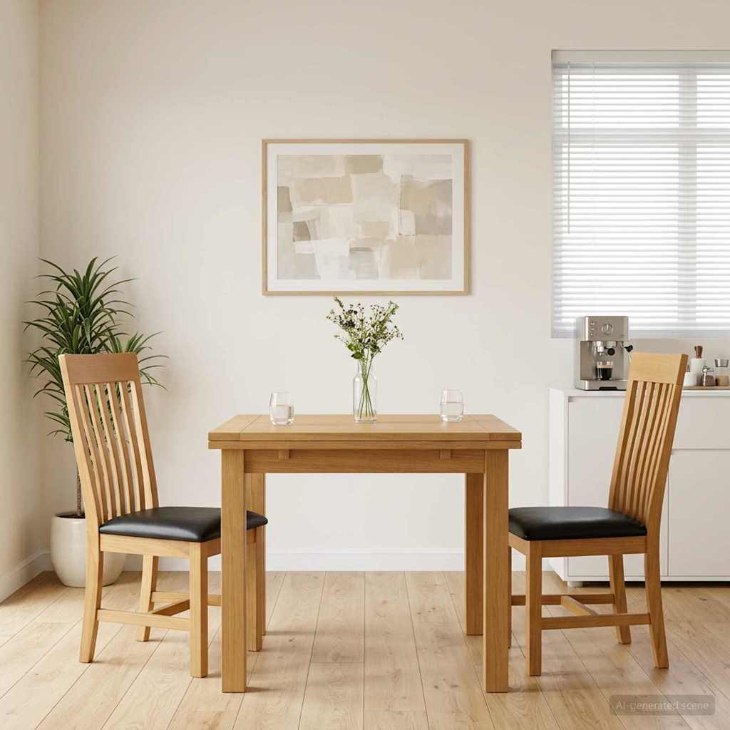 vidaXL Silla de comedor 2 uds. Madera de Roble Sólido Negro
