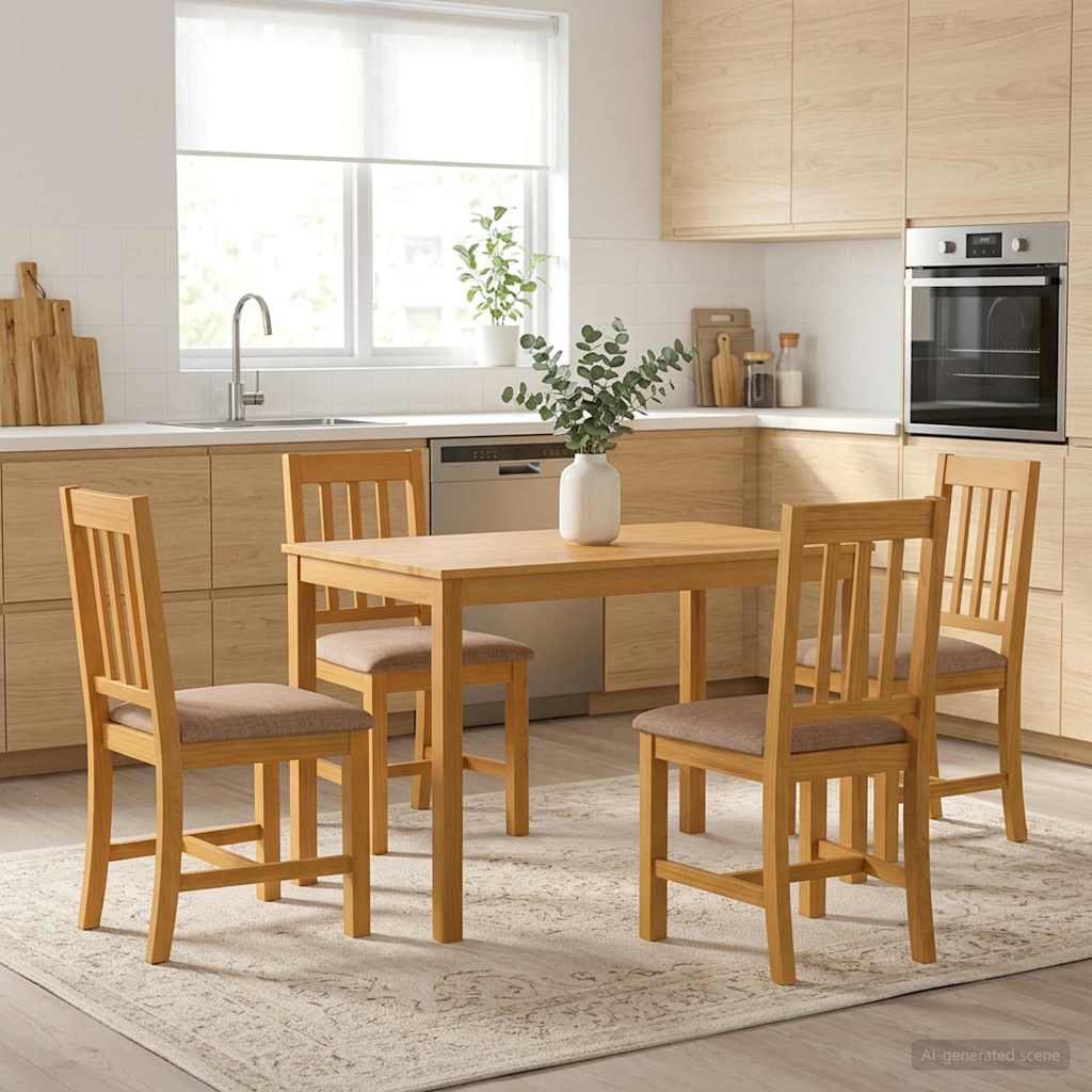 vidaXL Mesa de Comedor 110 x 75 x 75 cm Madera de Roble Sólido Natural