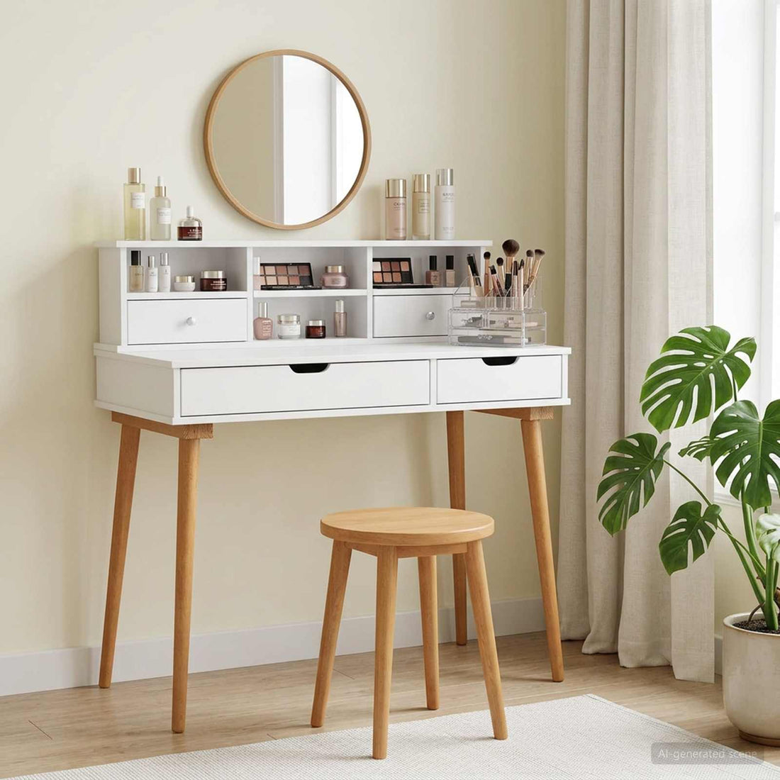 vidaXL Conjunto de Mesa de Tocador FAUSKE 2 uds. Blanco