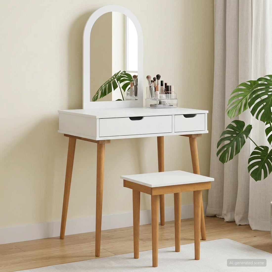 vidaXL Conjunto de Mesa de Tocador FAUSKE 3 uds. Blanco