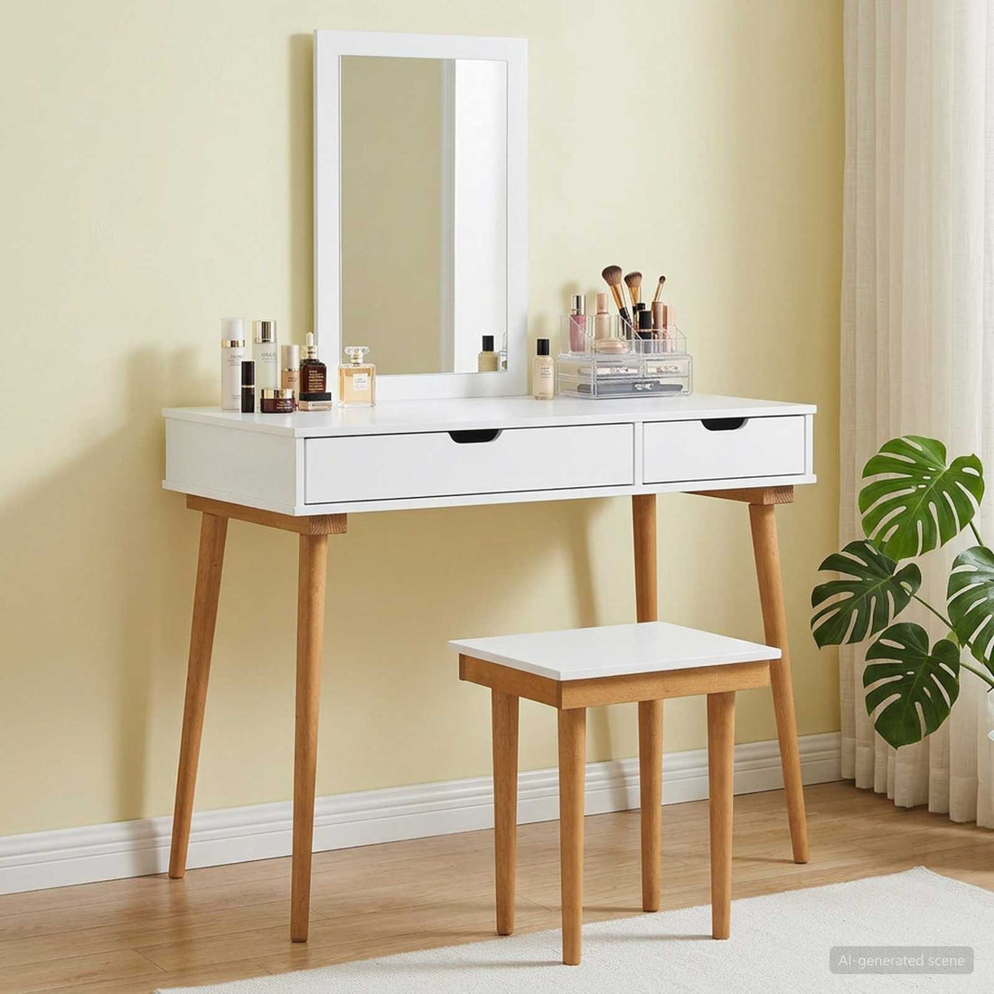 vidaXL Conjunto de Mesa de Tocador FAUSKE 3 uds. Blanco