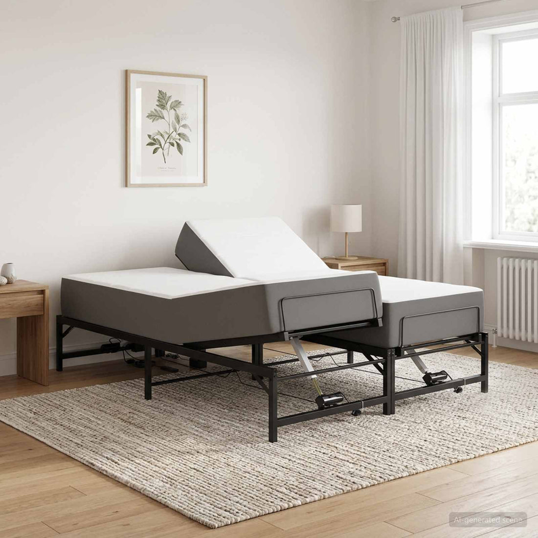 vidaXL Estructura de Cama Ajustable Eléctrica Negro 137 x 190 cm Acero