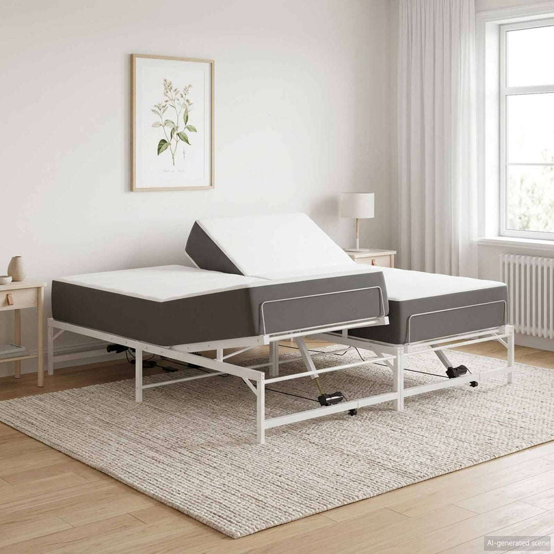 vidaXL Estructura de Cama Ajustable Eléctrica Blanco 193 x 200 cm