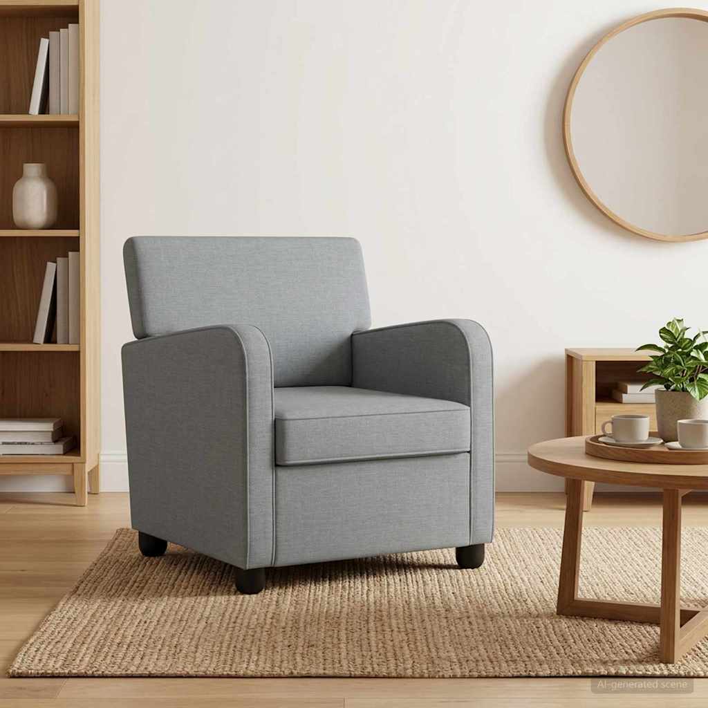 vidaXL Sillón Gris Claro Tela