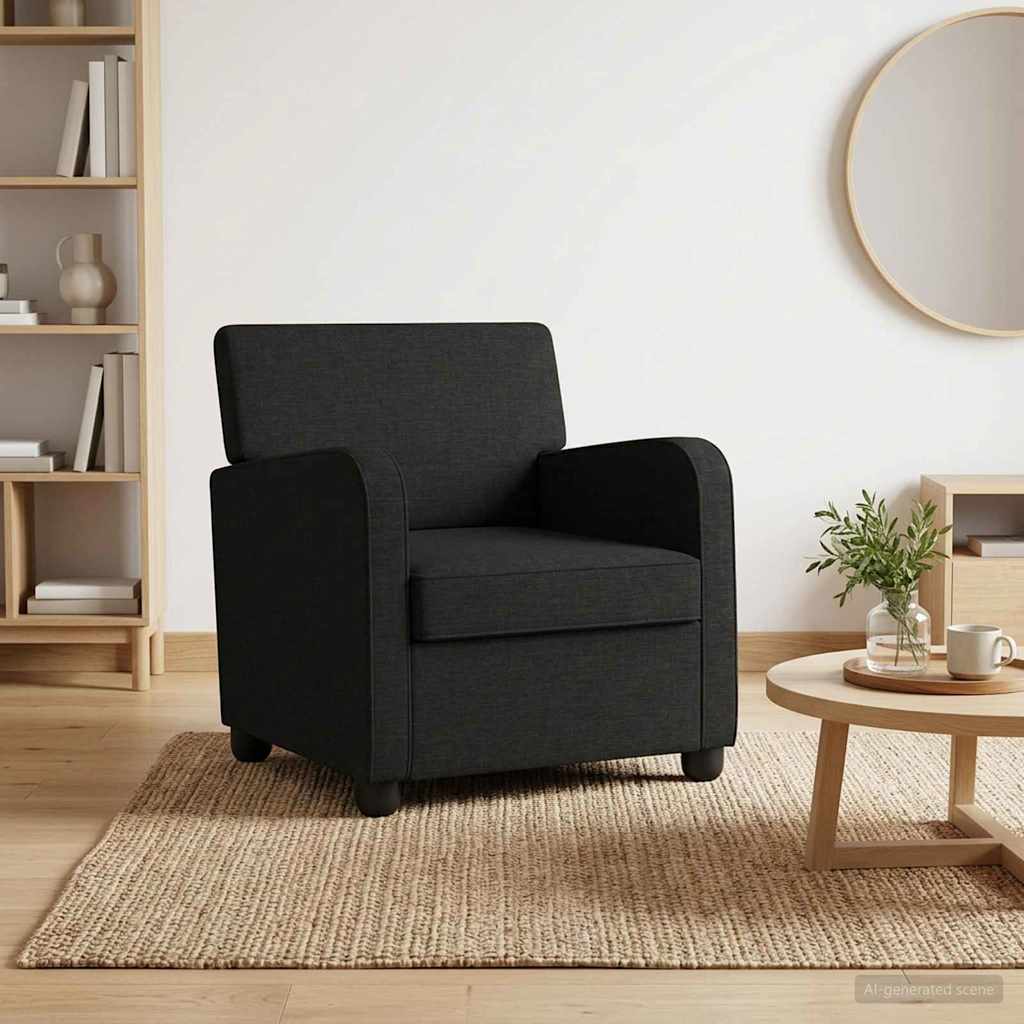 vidaXL Sillón Negro Tela