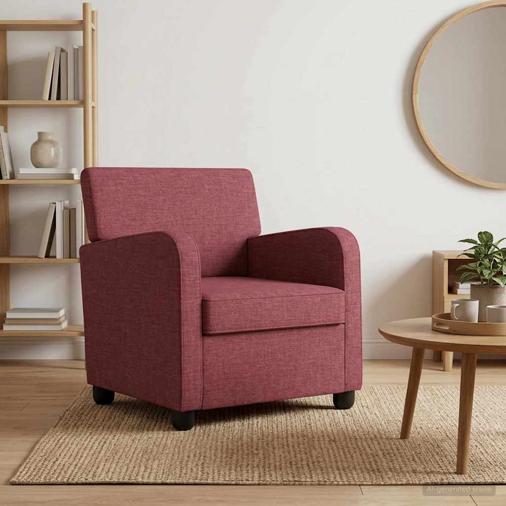 vidaXL Sillón Rojo vino Tela