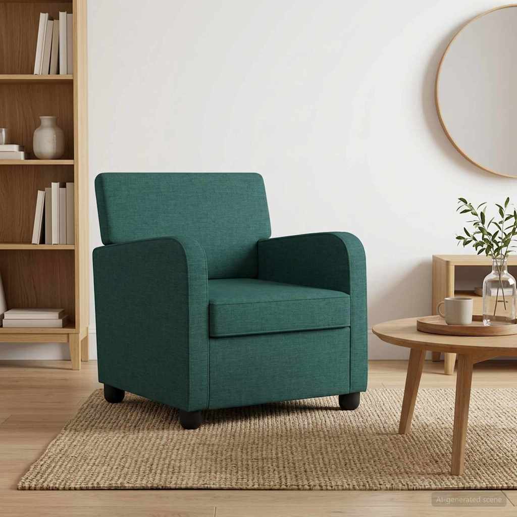 vidaXL Sillón Verde oscuro Tela