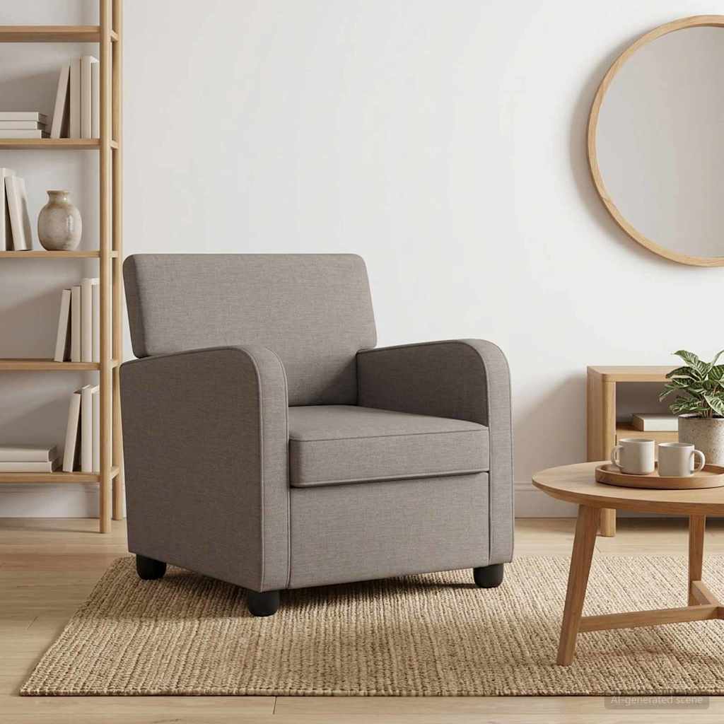 vidaXL Sillón Gris topo Tela