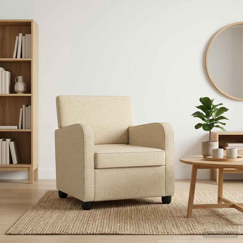 vidaXL Sillón Crema Tela