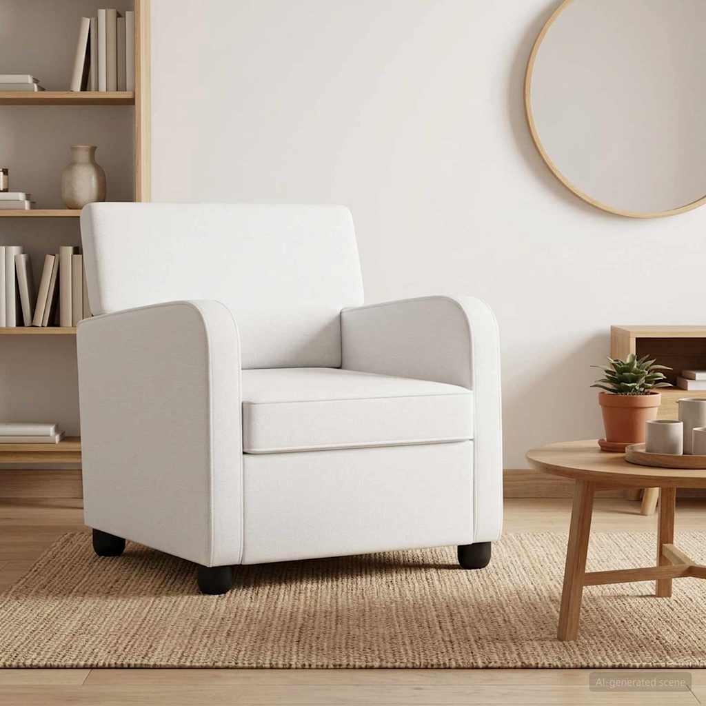 vidaXL Sillón Blanco Tela