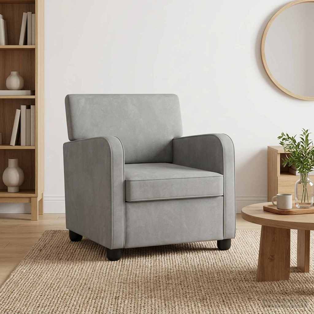 vidaXL Sillón Gris Claro Terciopelo