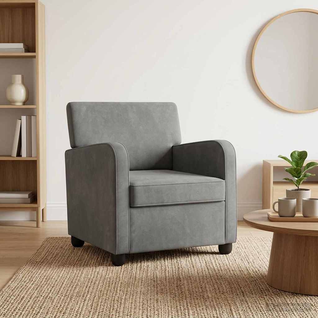 vidaXL Sillón Gris oscuro Terciopelo