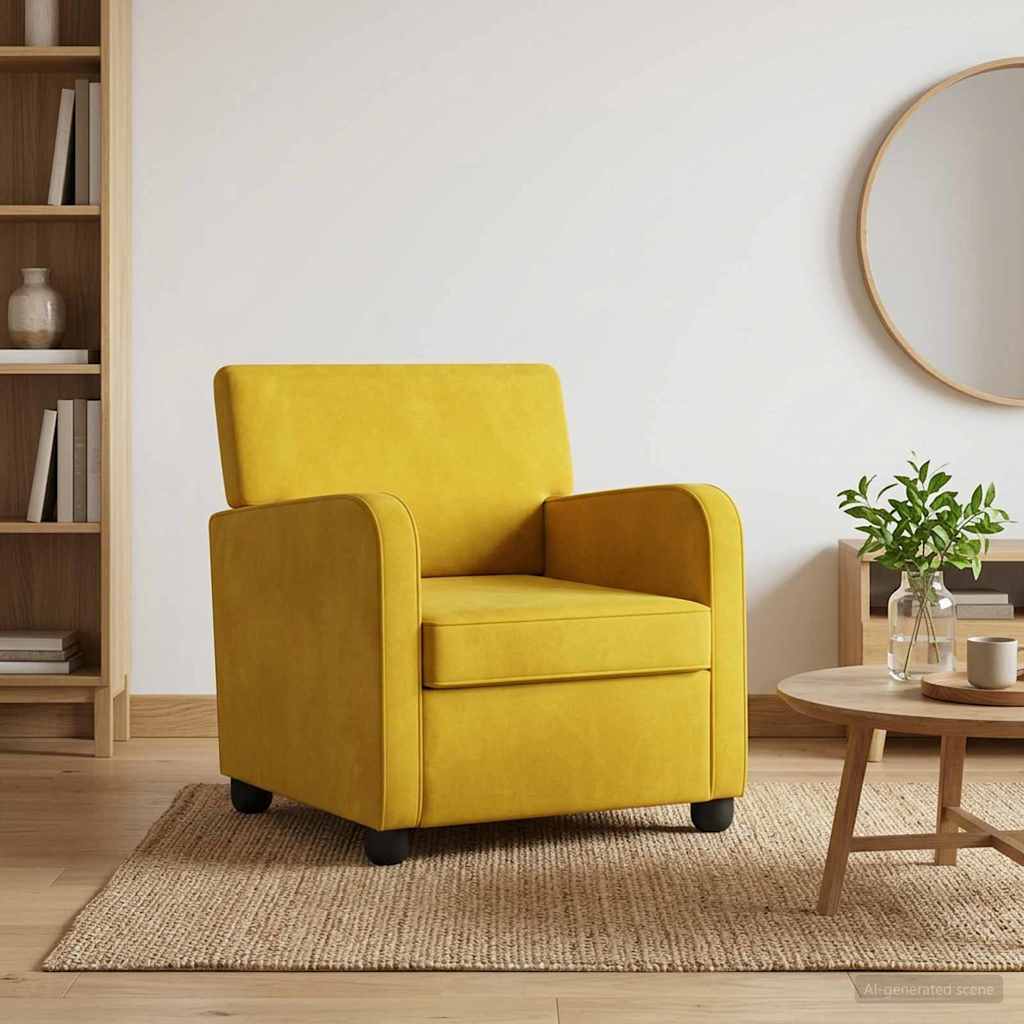 vidaXL Sillón Amarillo Terciopelo