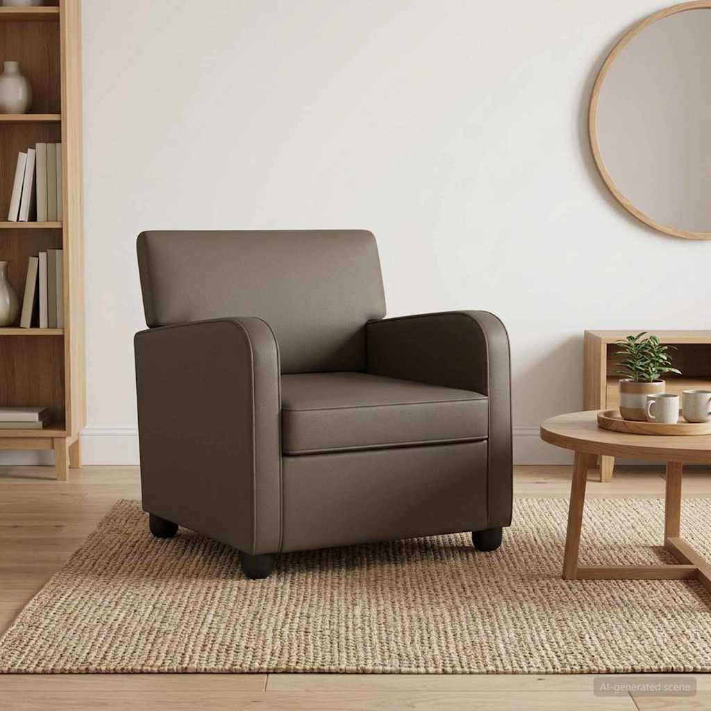 vidaXL Sillón Gris Cuero sintético