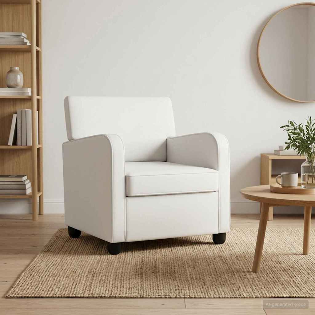 vidaXL Sillón Blanco Cuero sintético