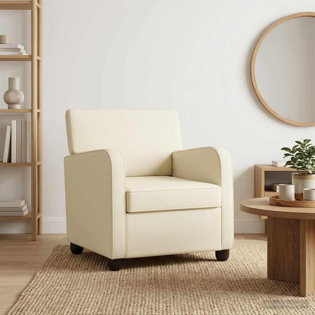 vidaXL Sillón Crema Terciopelo