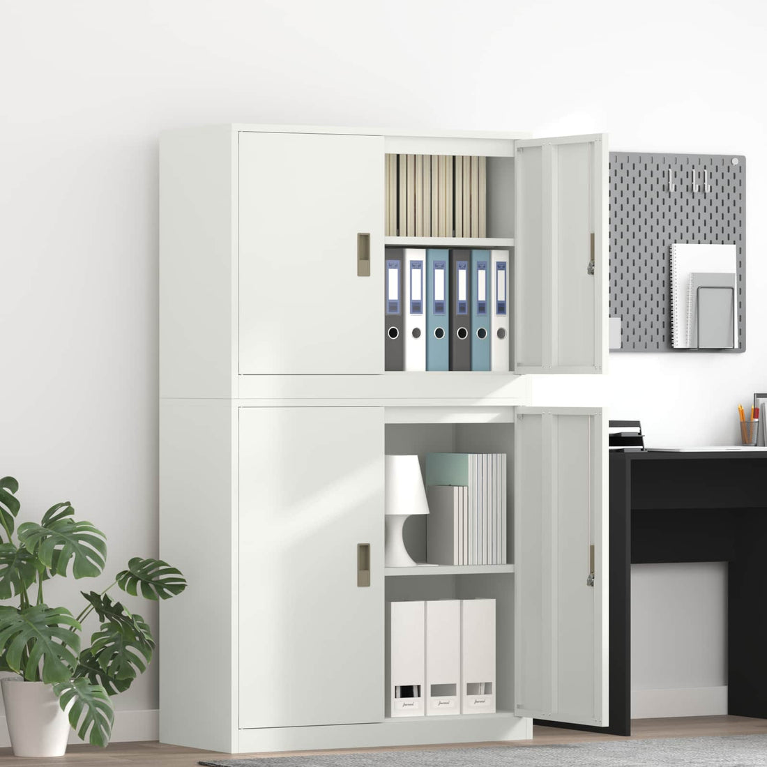 vidaXL Armario de almacenamiento 2 uds. 90 x 40 x 175 cm Acero