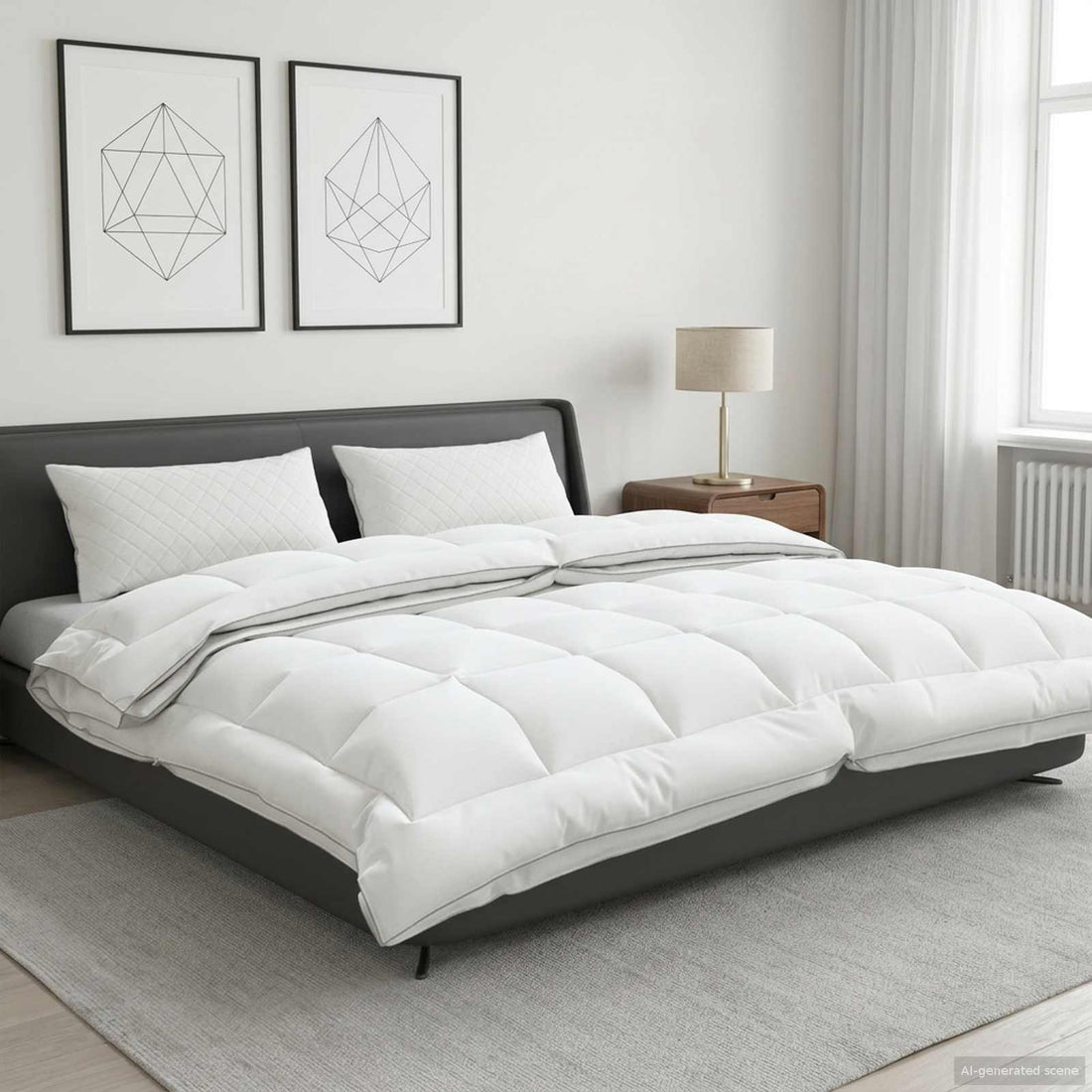vidaXL Edredón TRIER 240x260cm 4 estaciones 140+220GSM Blanco