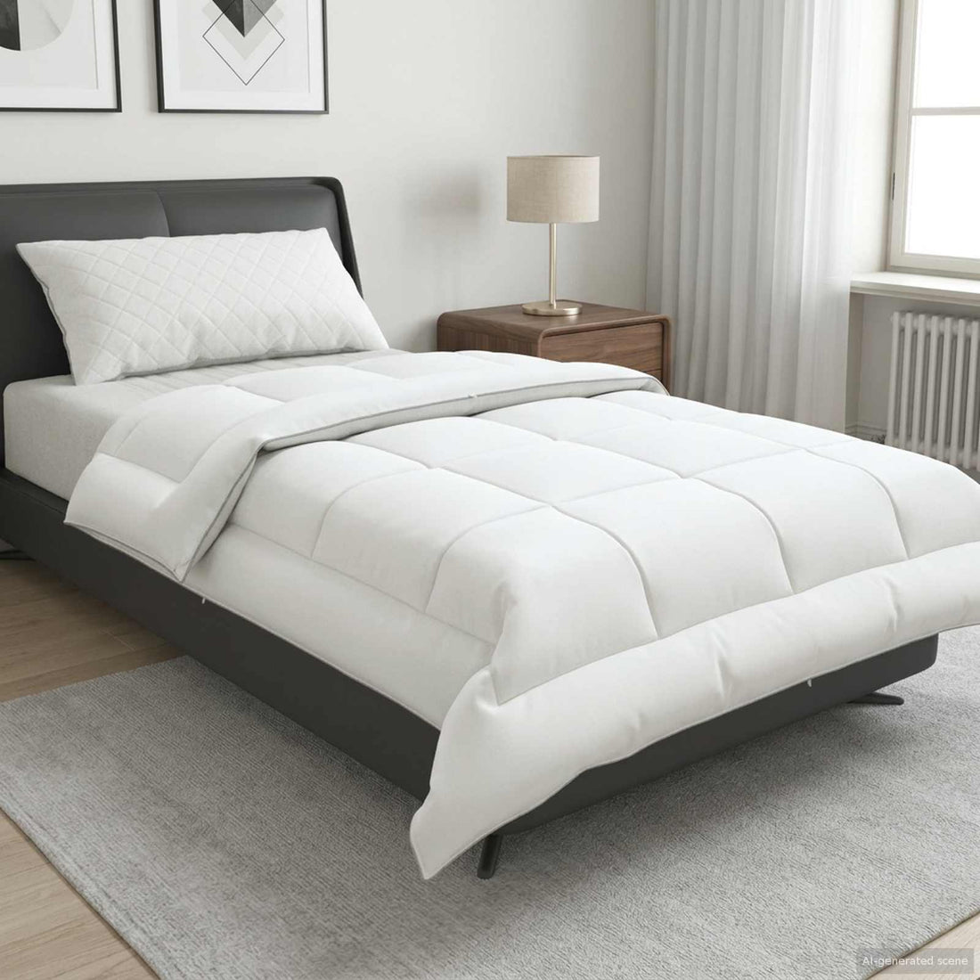 vidaXL Edredón 135x220 cm Invierno 450 GSM Lana australiana Blanco