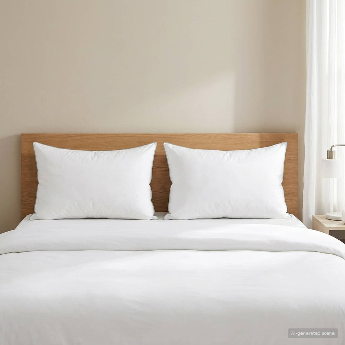 vidaXL Almohada 2 uds. 40 x 60 cm Lana australiana Blanco