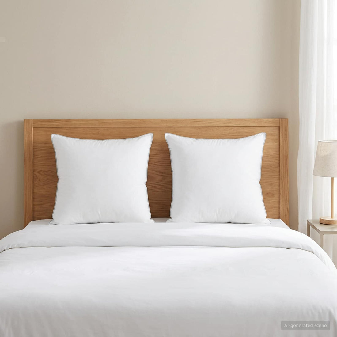 vidaXL Almohada 2 uds. 65 x 65 cm Lana australiana Blanco