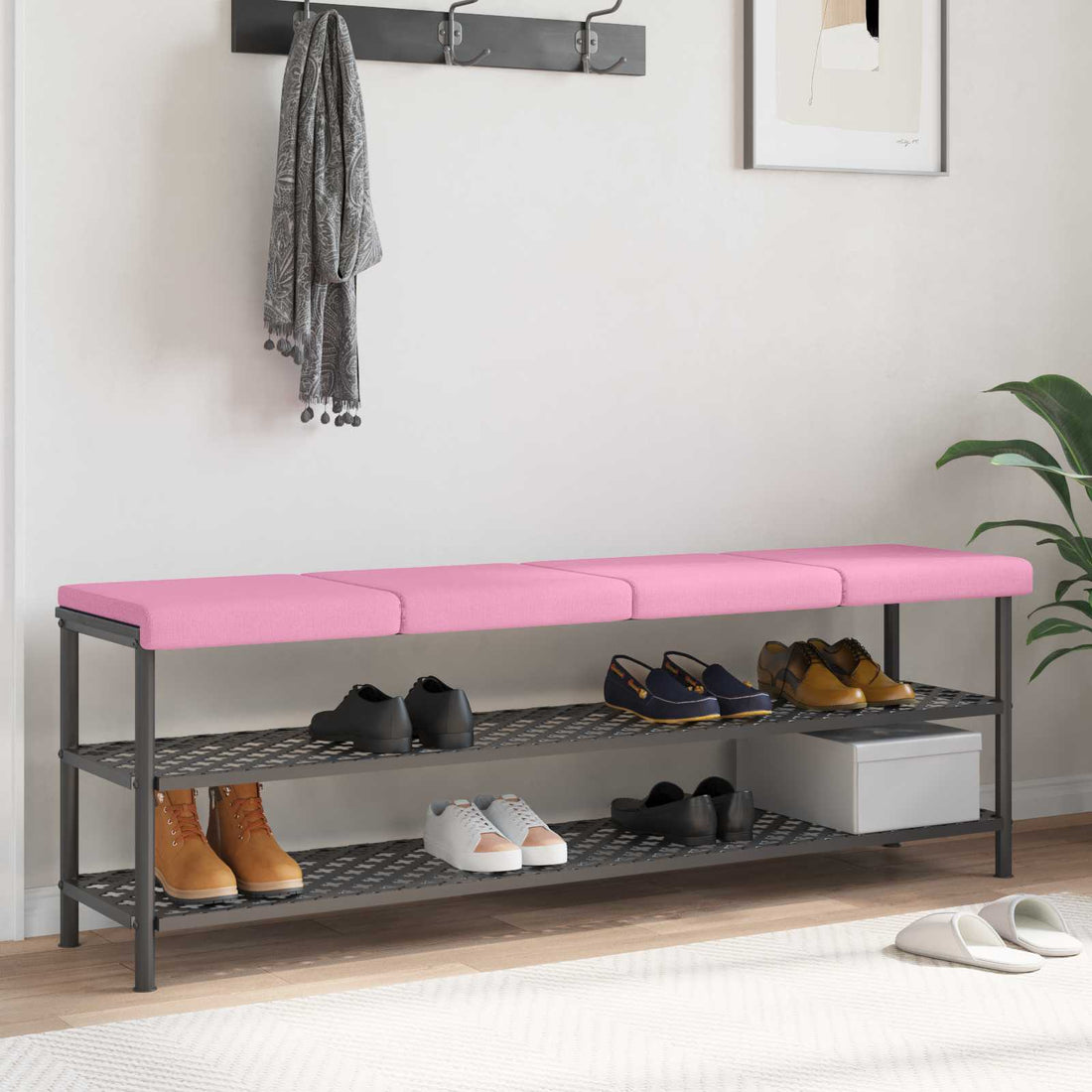 vidaXL Cojín de banco 4 uds. Tela Rosa Profundidad 35 cm