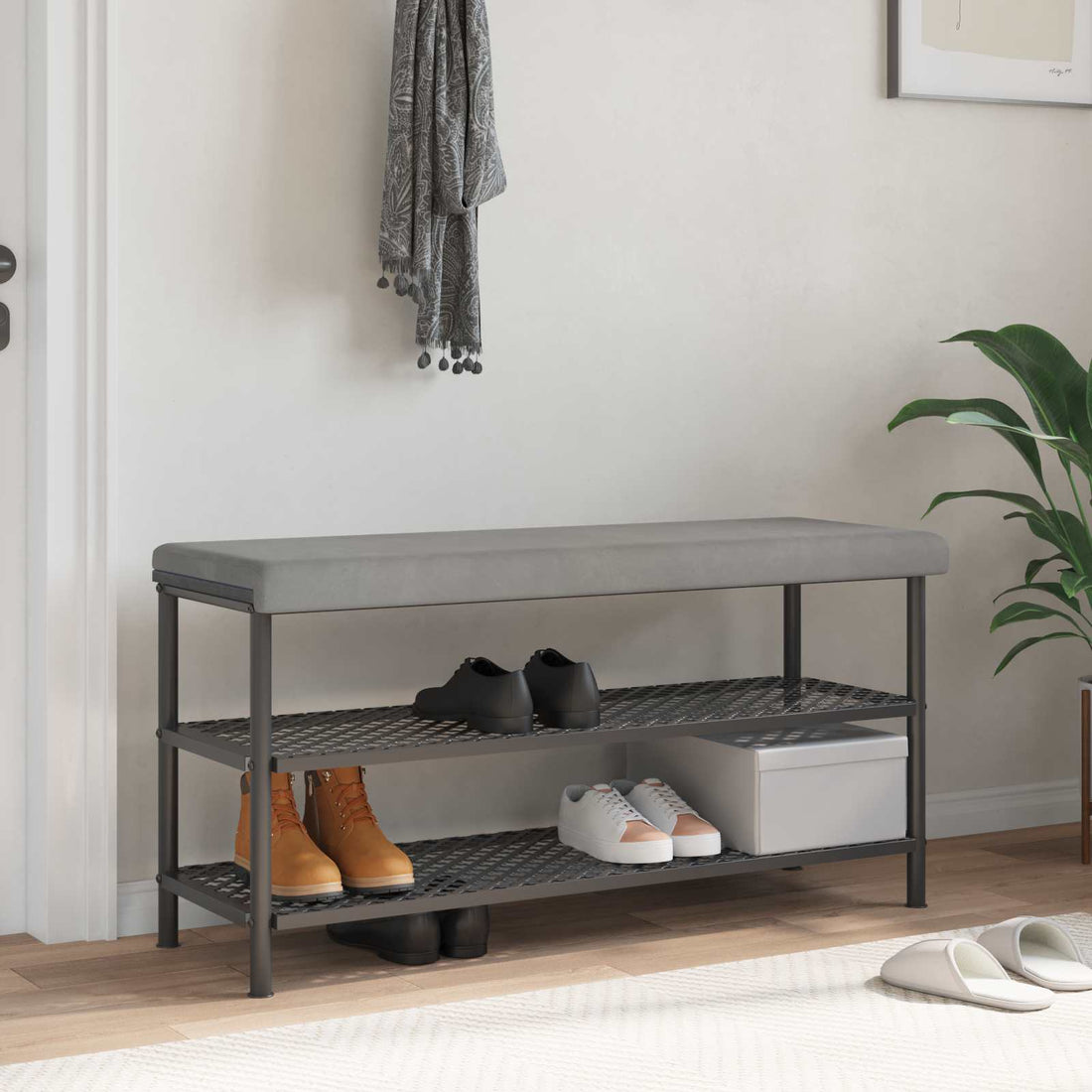 vidaXL Cojín de banco Terciopelo Gris Claro Profundidad 35 cm