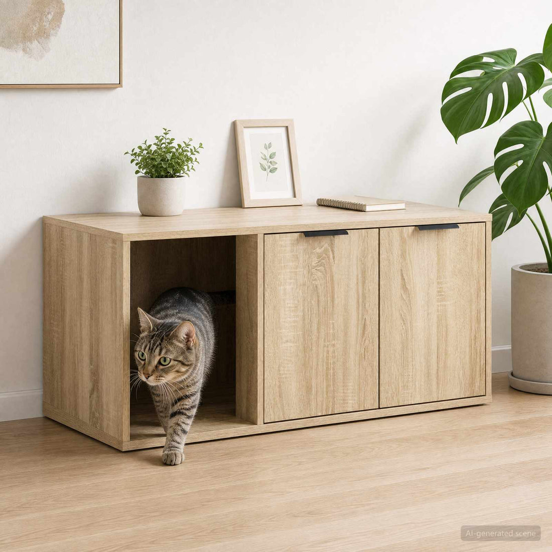 vidaXL Mueble Transportín para Gatos Roble Sonoma 100 x 49 x 45 cm