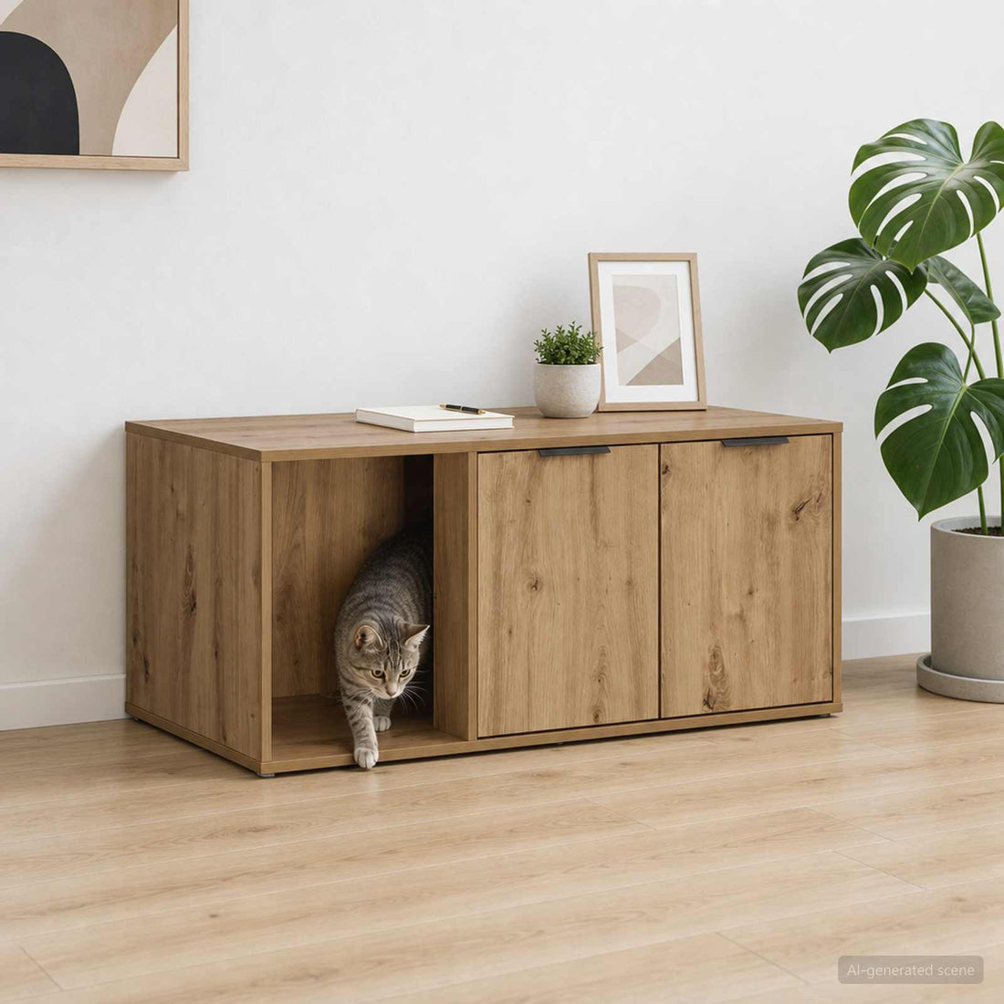 vidaXL Mueble Transportín para Gatos Roble artisan 100 x 49 x 45 cm
