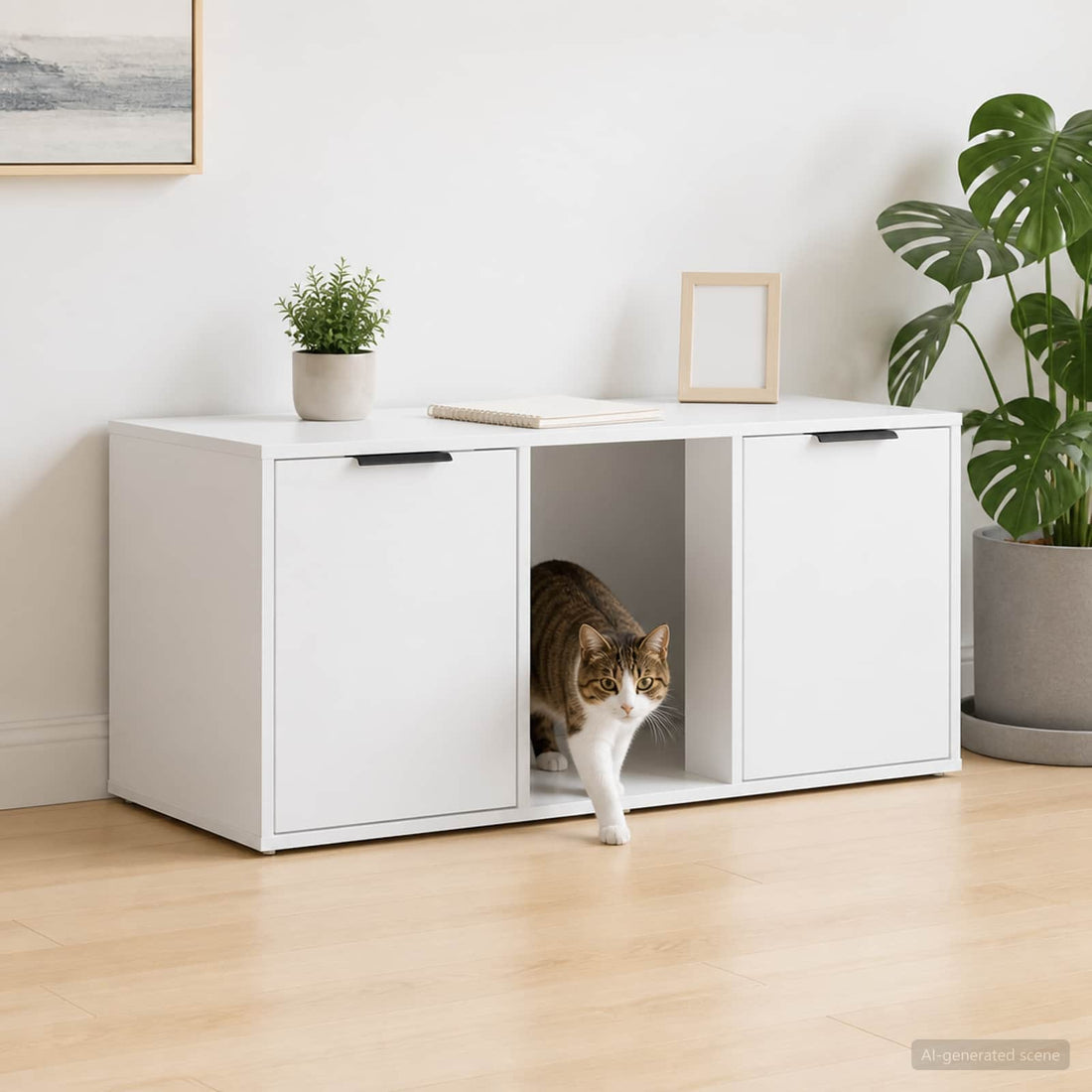 vidaXL Mueble Transportín para Gatos Blanco 100 x 49 x 45 cm
